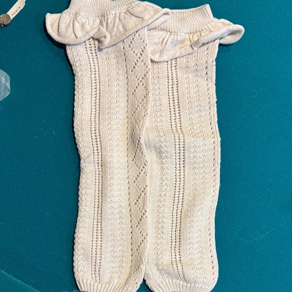 Cream Knit Ruffle leg warmers Matilda Jane